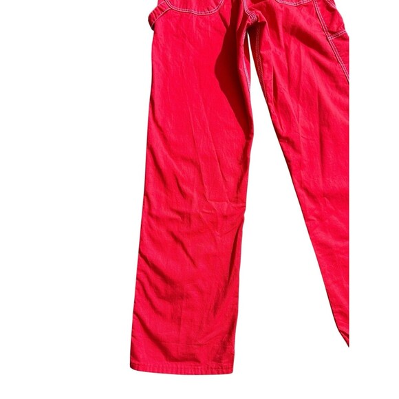Vtg Washington Dee Cee Overalls Red 100% Cotton Adjustable Straps Unisex OS See - Picture 15 of 16